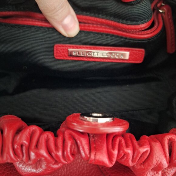 Elliott Lucca red  leather tote bag - Picture 7 of 11